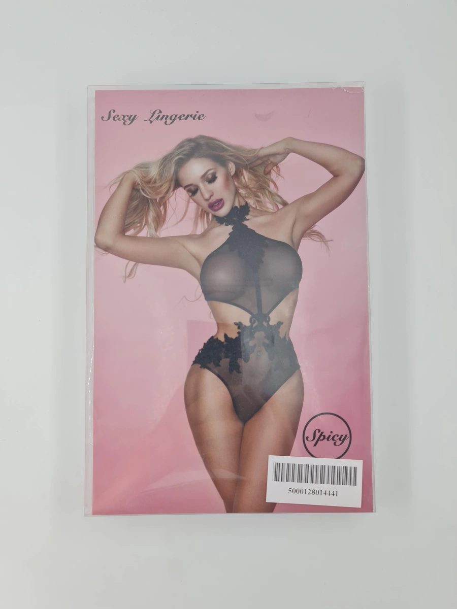 Body Floral Negru S/M, Nr. 4, Erotic24.ro