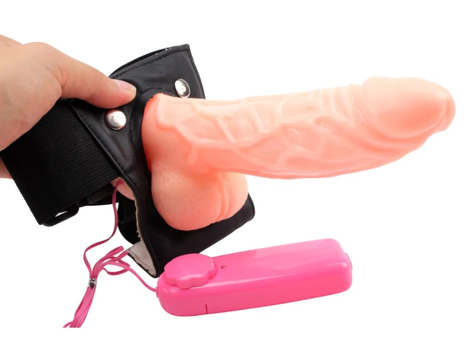 Strap On Realist cu Vibratii Multispeed Natural 15 cm Guilty Toys, #1, Erotic24.ro