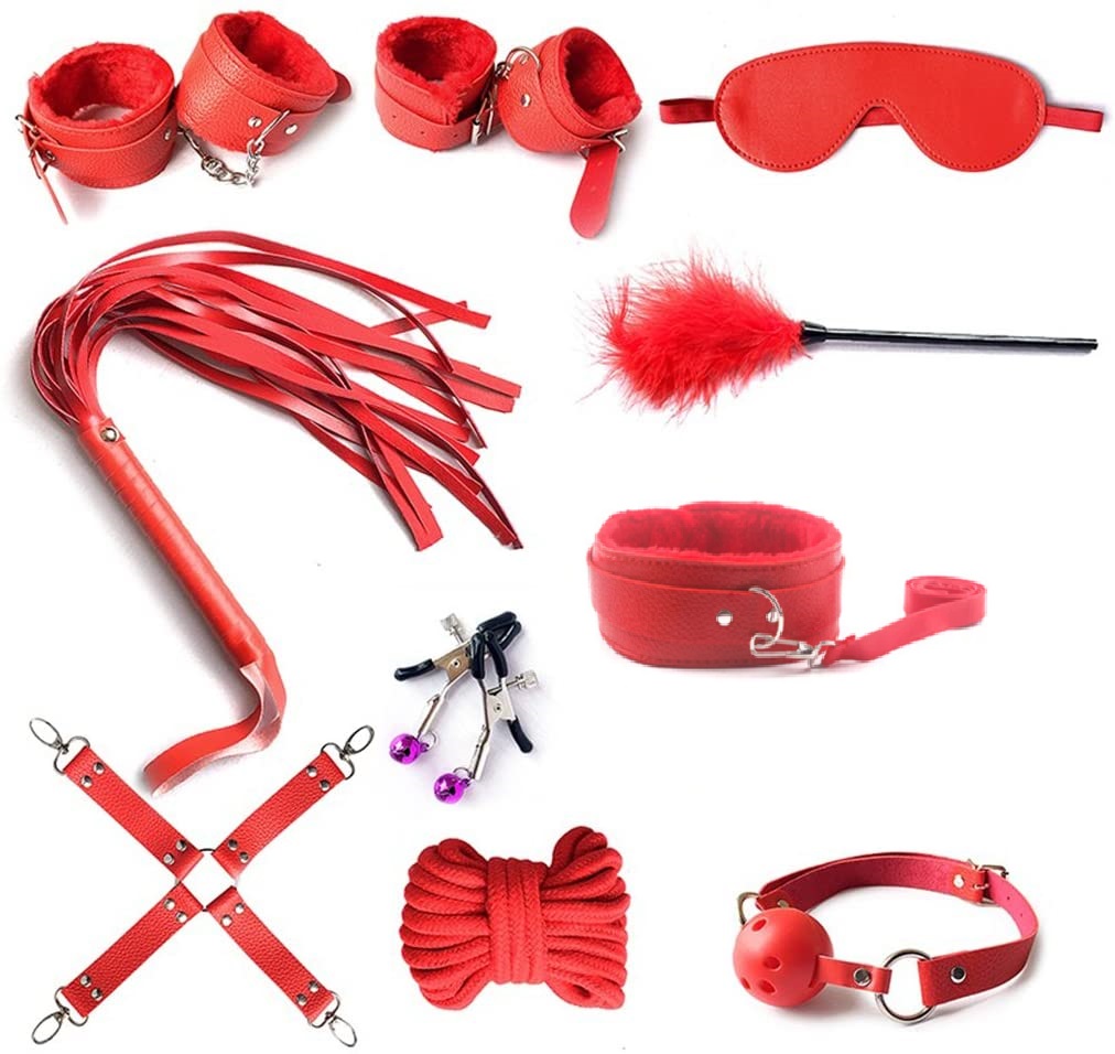 Set BDSM Bondage Kit 10 Pieces Rosu Guilty Toys, #5, Erotic24.ro