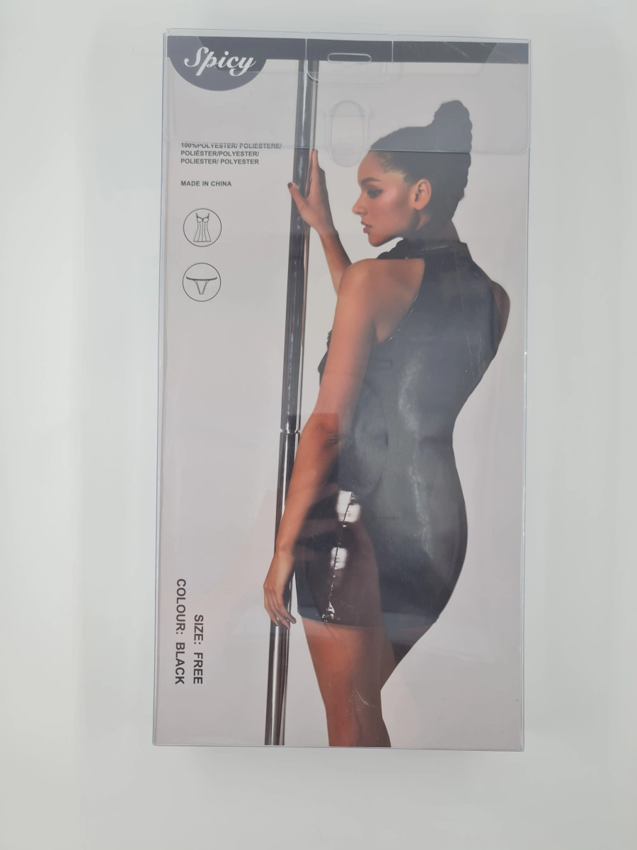 Rochie Wetlook cu Fermoar Neagra S/M, Nr. 4, Erotic24.ro