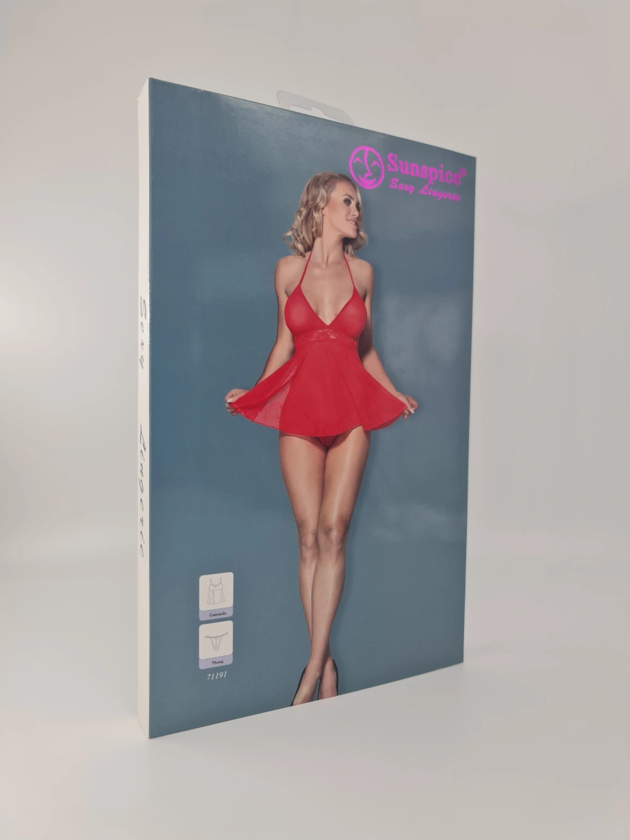 Rochie Babydoll cu Bikini Rosii S/M , #3, Erotic24.ro