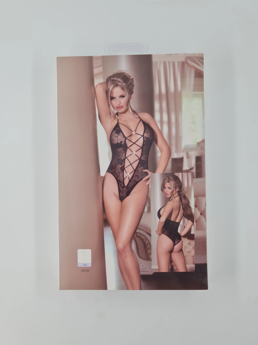 Body cu Strasuri si Model Floral Rosu OS, #2, Erotic24.ro