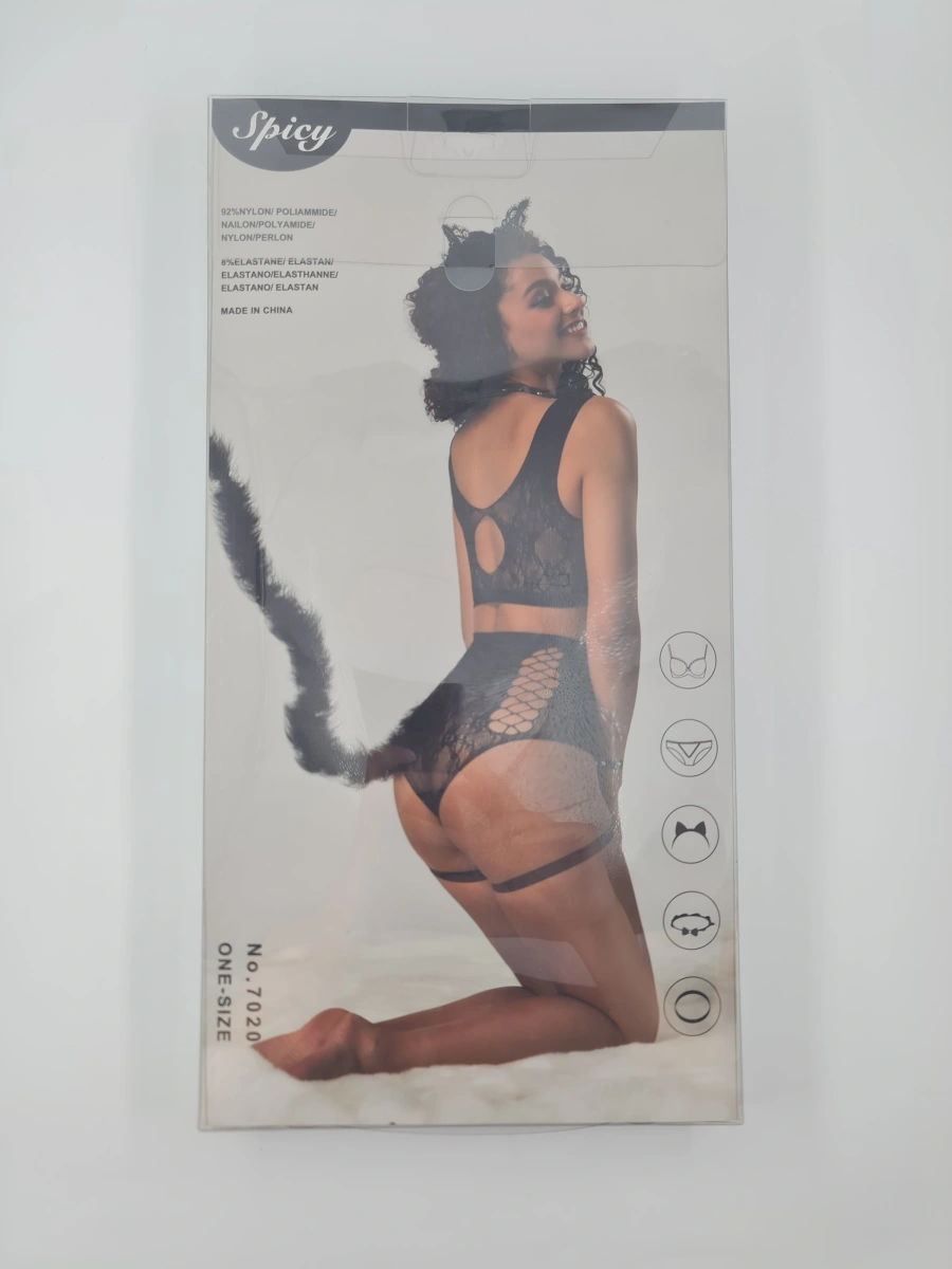 Costumatie Sexy CAT WOMAN 7 Piese Negru OS, Nr. 4, Erotic24.ro