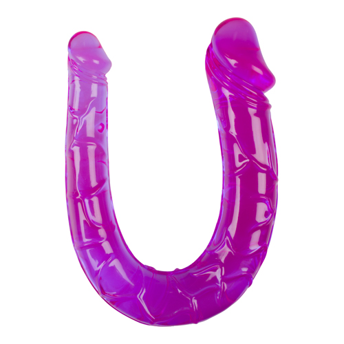 Dildo Dublu 2 Realistic Heads Jelly Mov 28 cm Mokko Toys, Nr. 1, Erotic24.ro