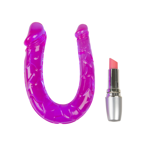 Dildo Dublu 2 Realistic Heads Jelly Mov 28 cm Mokko Toys, Nr. 4, Erotic24.ro