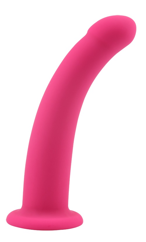 Dildo Arched Medium Silicon Fuchsia 16.5 cm Passion Labs, #1, Erotic24.ro