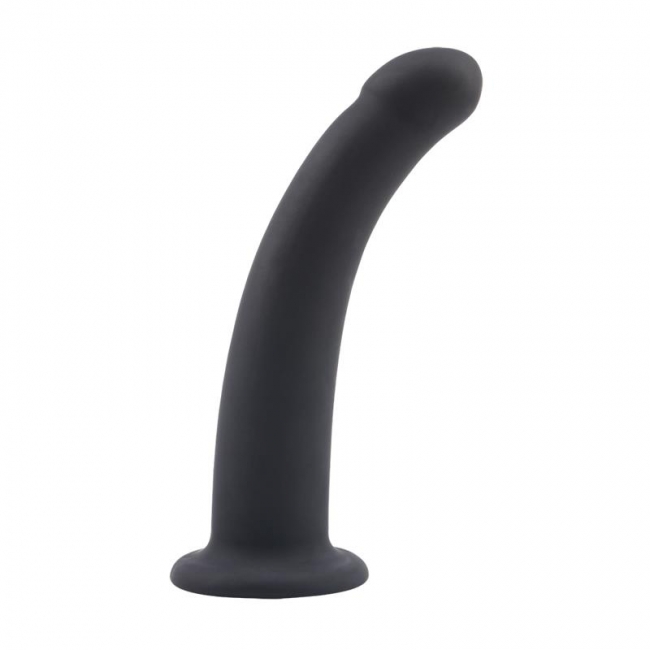 Dildo Arched Medium Silicon Negru16.5 cm Passion Labs, #1, Erotic24.ro