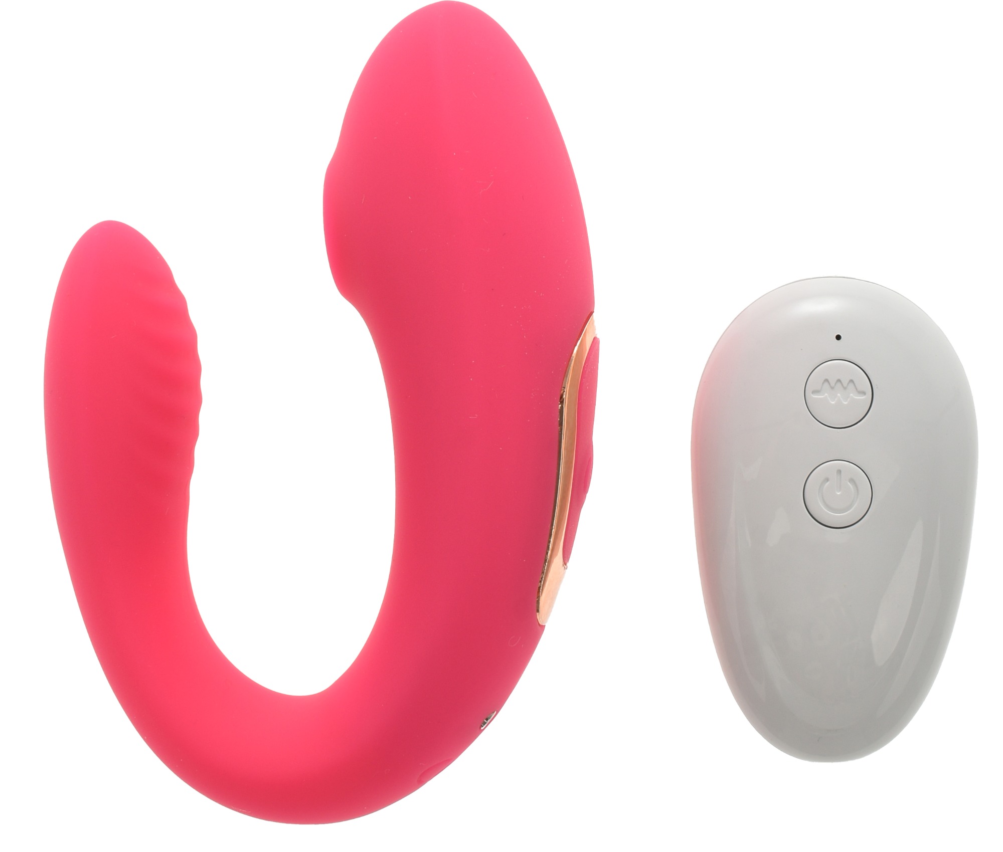 Vibrator Cuplu&Dublu Stimulator Cali Remote Control Sucking&Vibrating Silicon Roz Guilty Toys, #1, Erotic24.ro
