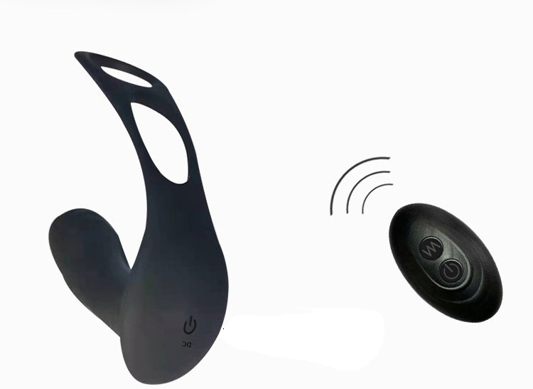 Stimulator Prostata Jax cu Inele Erectie Remote Control 10 Moduri Vibratii Silicon USB Negru Mokko Toys, #2, Erotic24.ro