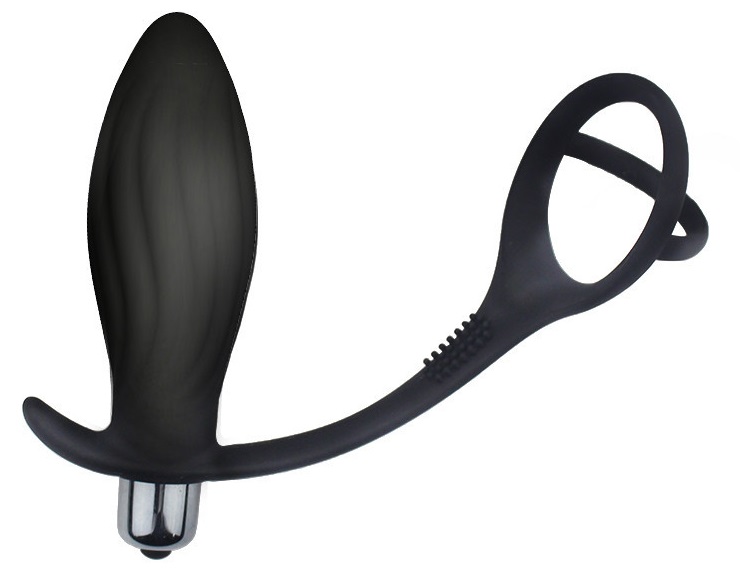 Dop Anal Kraft cu Inel Penis si Testicule 10 Moduri Vibratii Silicon Negru Passion Labs, #1, Erotic24.ro