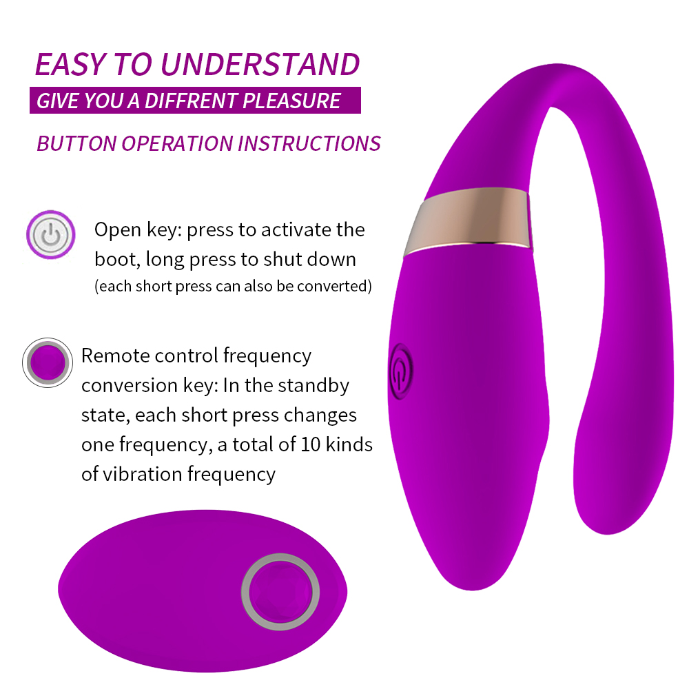 Vibrator Cuplu Lenay Remote Control 10 Moduri Vibratii Silicon USB Mov Mokko Toys, Nr. 5, Erotic24.ro