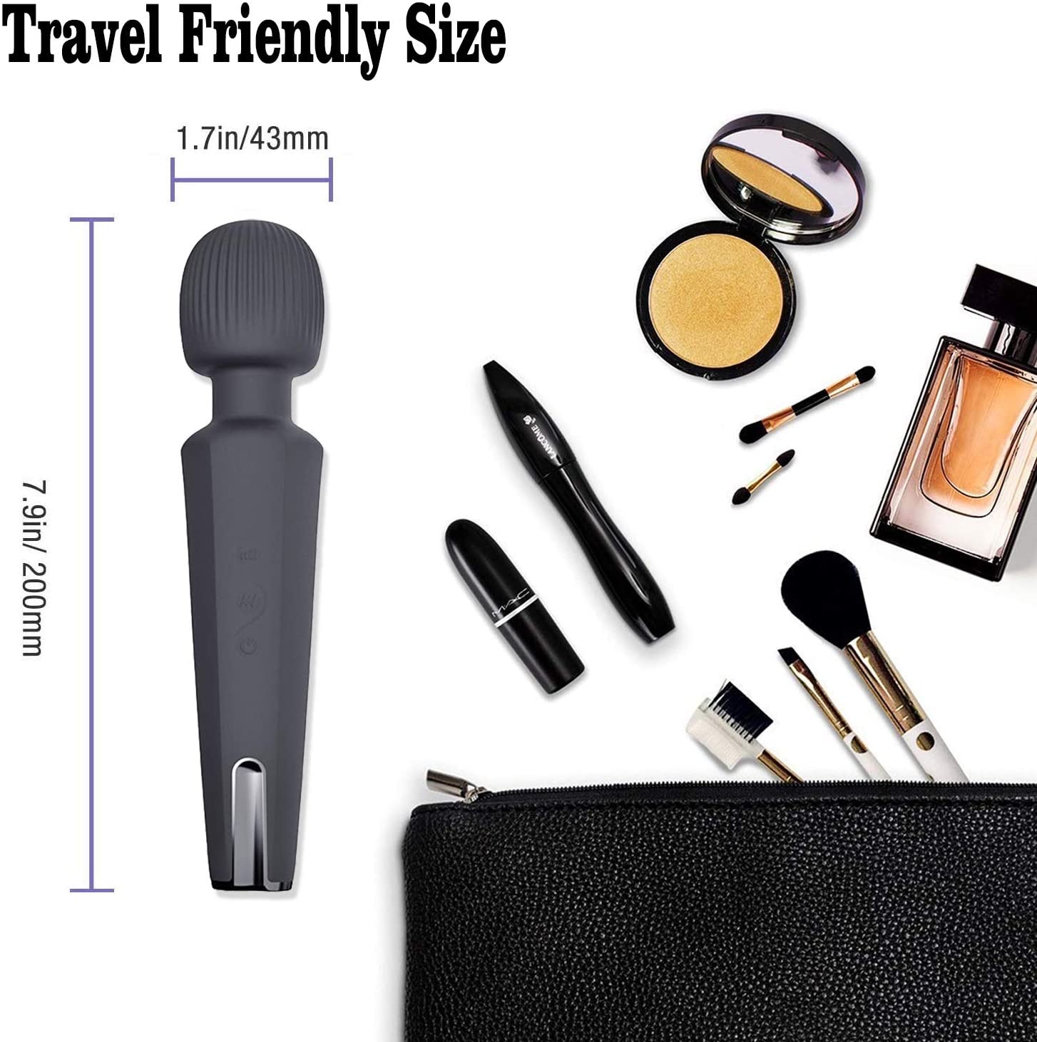 Vibrator Wand Clarice 20 Moduri+8 Intensitati Viteza Silicon USB Negru Guilty Toys, #4, Erotic24.ro