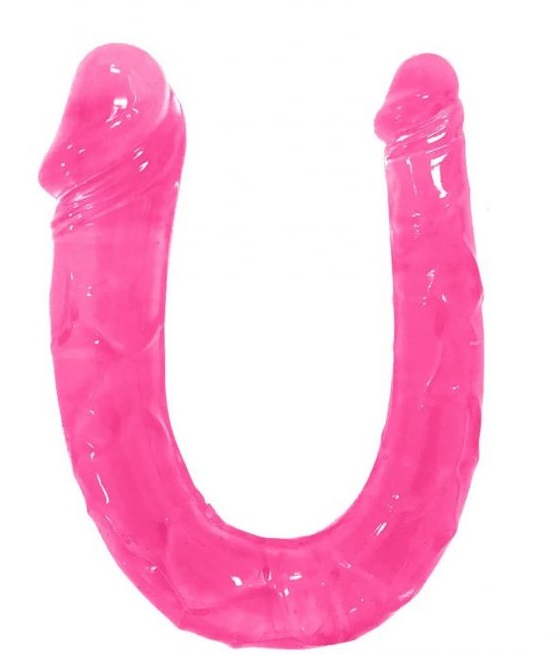 Dildo Dublu 2 Realistic Heads Jelly Roz 28 cm Mokko Toys, #1, Erotic24.ro