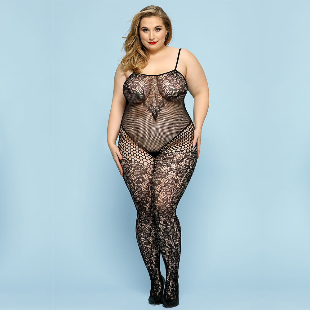 Bodystocking Roxy Crotchless Negru XL-XX in SexShop KUR Romania