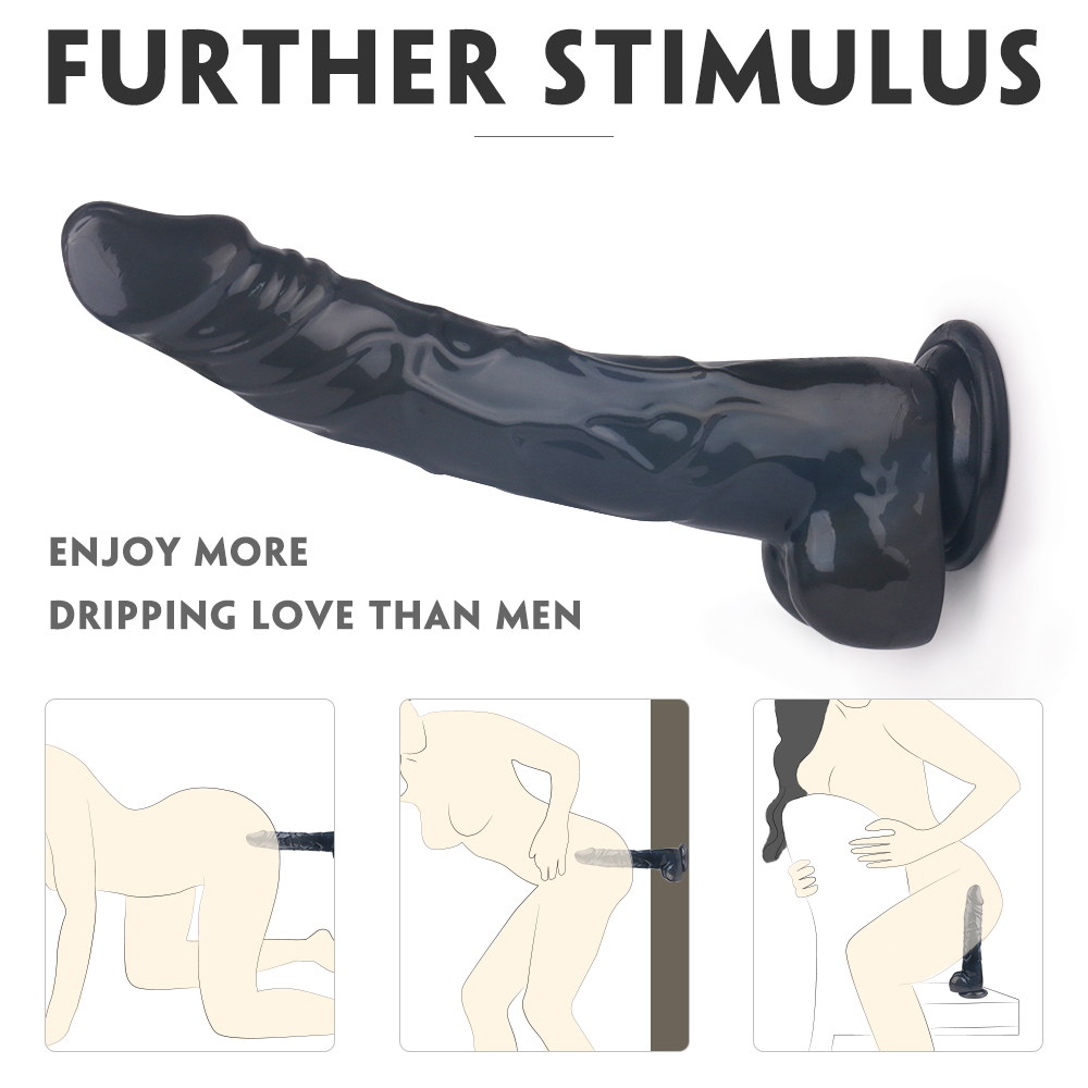 Dildo Realist Striker Suction Cup Negru 31 cm Mokko Toys, Nr. 5, Erotic24.ro