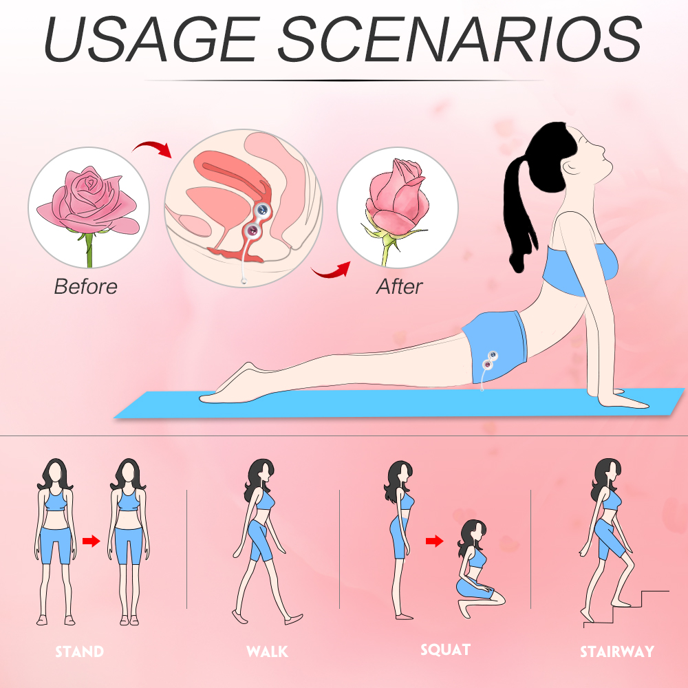 Set Bile Vaginale Jazzy Kegel, 9 Moduri Vibratii, Remote Control, Silicon, USB, Mokko Toys, #5, Erotic24.ro