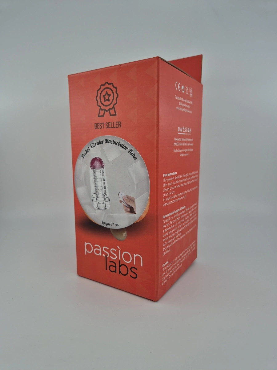 Masturbator Tisha Remote Control 9 Moduri Vibratii Transparent Passion Labs, #12, Erotic24.ro