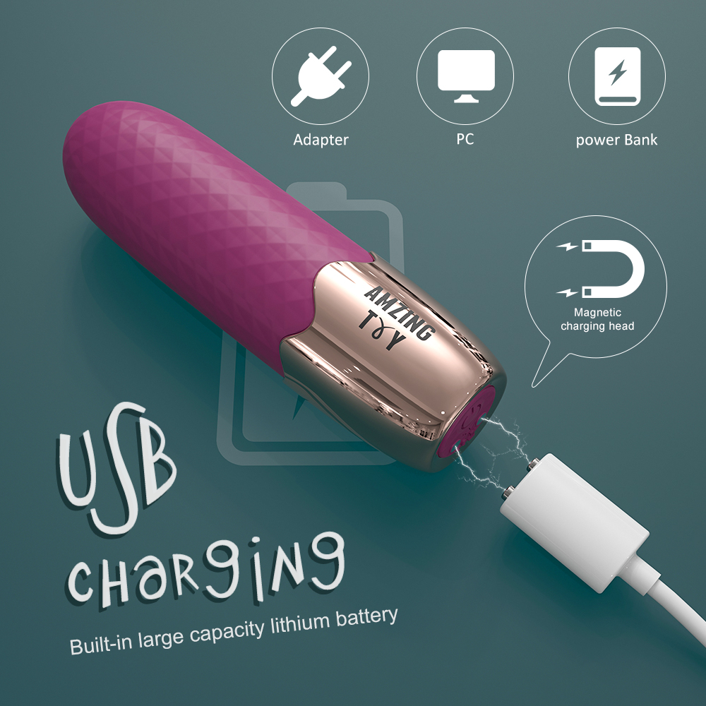 Vibrator Mini Irene 9 Moduri Vibratii Silicon USB Rosu 8.3 cm Guilty Toys, #7, Erotic24.ro