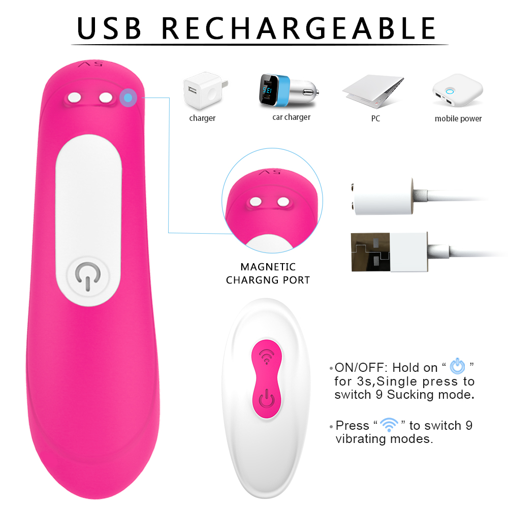Vibrator Cuplu Beauty, 9 Moduri Vibratii, Remote Control, Silicon, USB, Roz, Guilty Toys, #3, Erotic24.ro