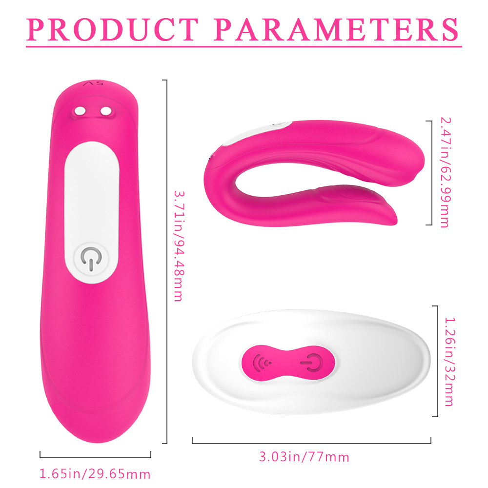 Vibrator Cuplu Beauty, 9 Moduri Vibratii, Remote Control, Silicon, USB, Roz, Guilty Toys, #4, Erotic24.ro