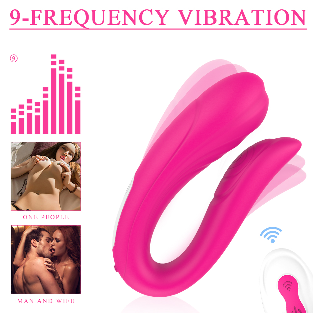 Vibrator Cuplu Beauty, 9 Moduri Vibratii, Remote Control, Silicon, USB, Roz, Guilty Toys, #5, Erotic24.ro