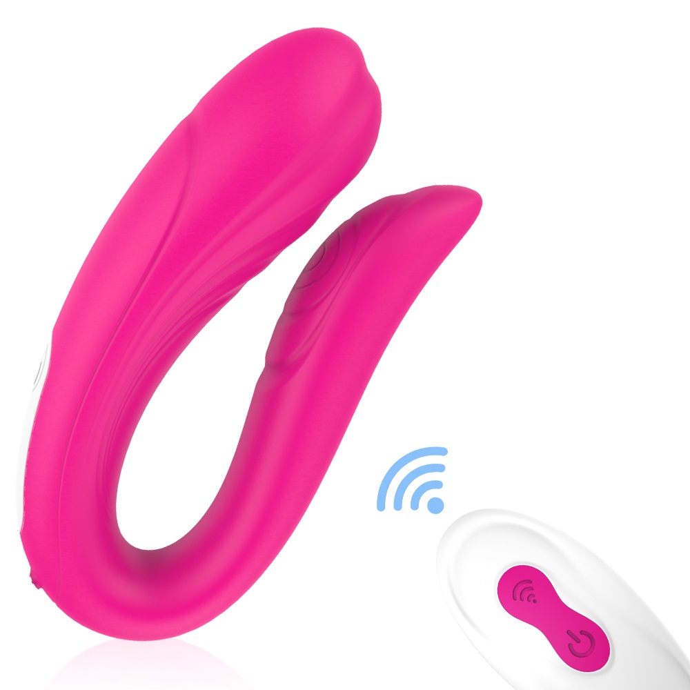 Vibrator Cuplu Beauty, 9 Moduri Vibratii, Remote Control, Silicon, USB, Roz, Guilty Toys, #1, Erotic24.ro