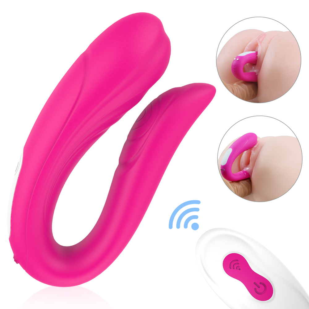 Vibrator Cuplu Beauty, 9 Moduri Vibratii, Remote Control, Silicon, USB, Roz, Guilty Toys, #2, Erotic24.ro