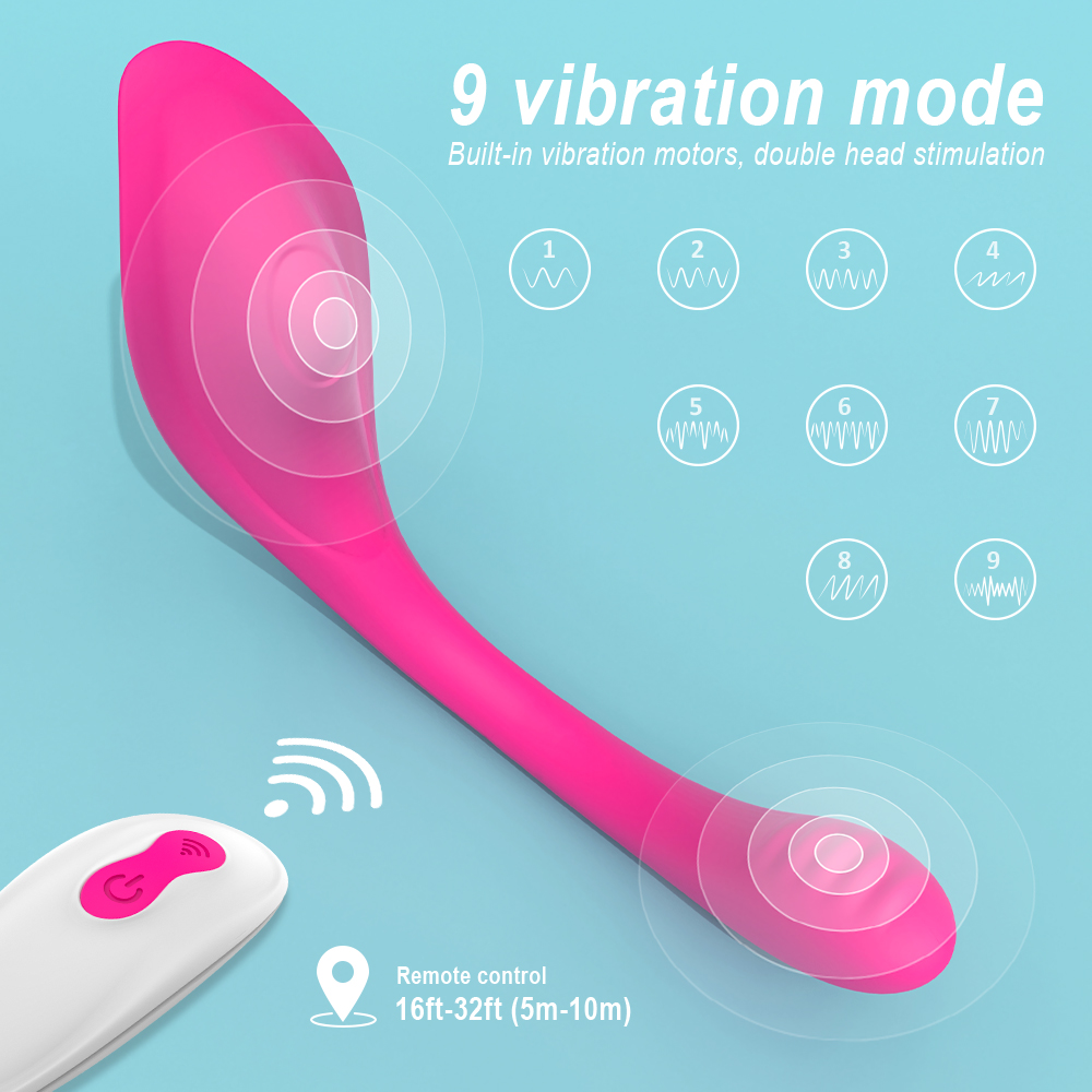 Stimulator Dublu Bendable Nifty, 9 Moduri Vibratii, Remote Control, Silicon, USB, Roz, Passion Labs, #5, Erotic24.ro
