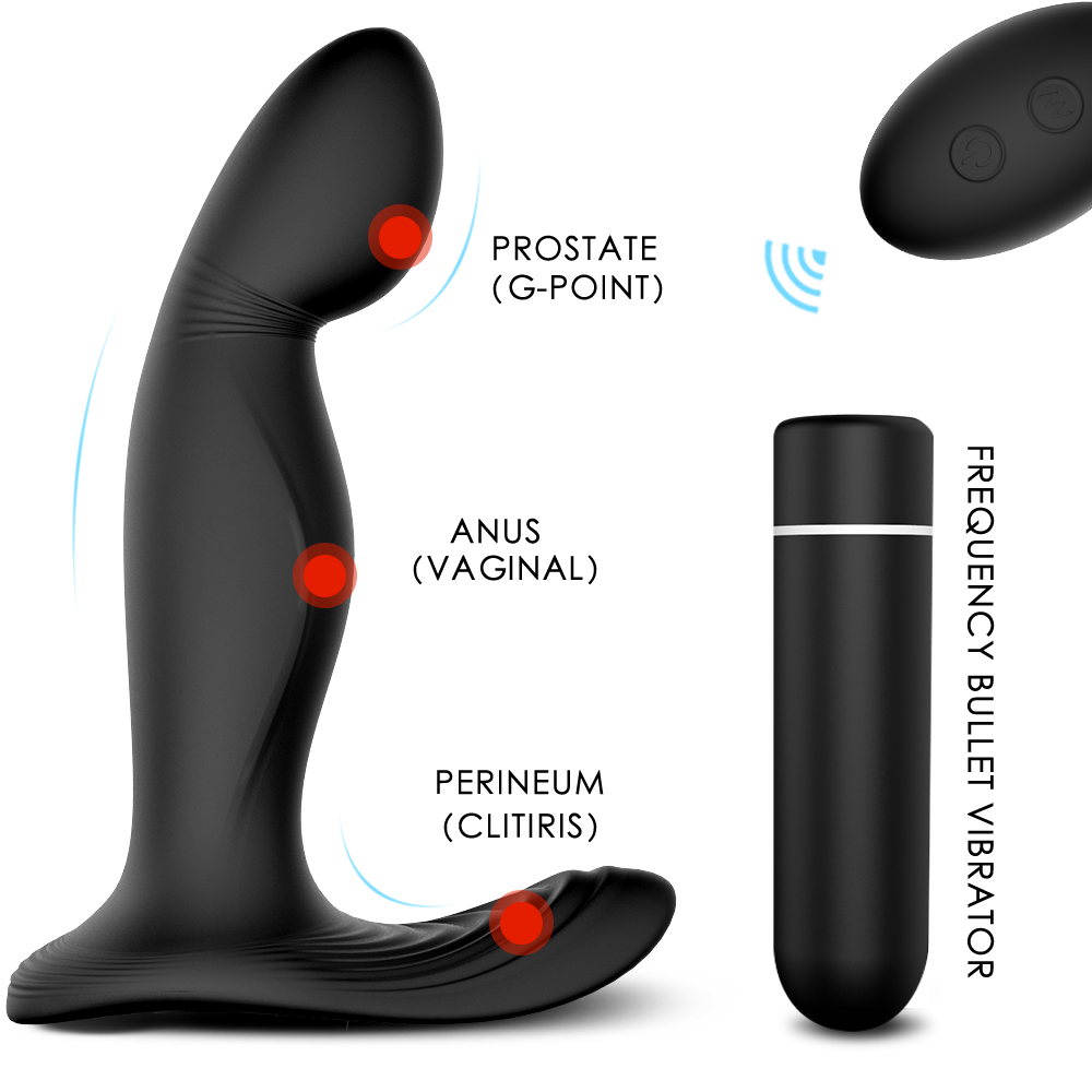 Stimulator Giles, 9 Moduri Vibratii, Remote Control, Silicon, USB, Negru, 12.7 cm, Guilty Toys, #13, Erotic24.ro