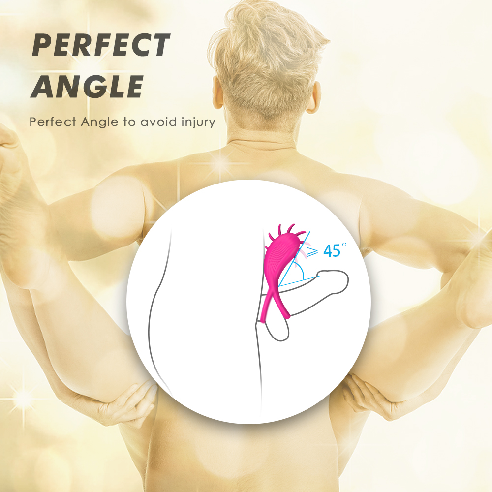 Inel Dublu de Penis Sqweel, 9 Moduri Rotatii, Silicon, USB, Roz, Mokko Toys, Nr. 3, Erotic24.ro