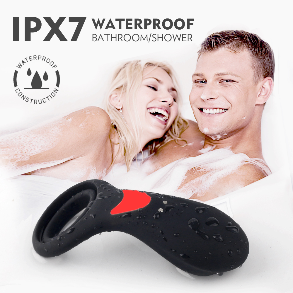 Inel de Penis Oliver, 9 Moduri Vibratii, Remote Control, Silicon, USB, Negru, Guilty Toys, Nr. 5, Erotic24.ro