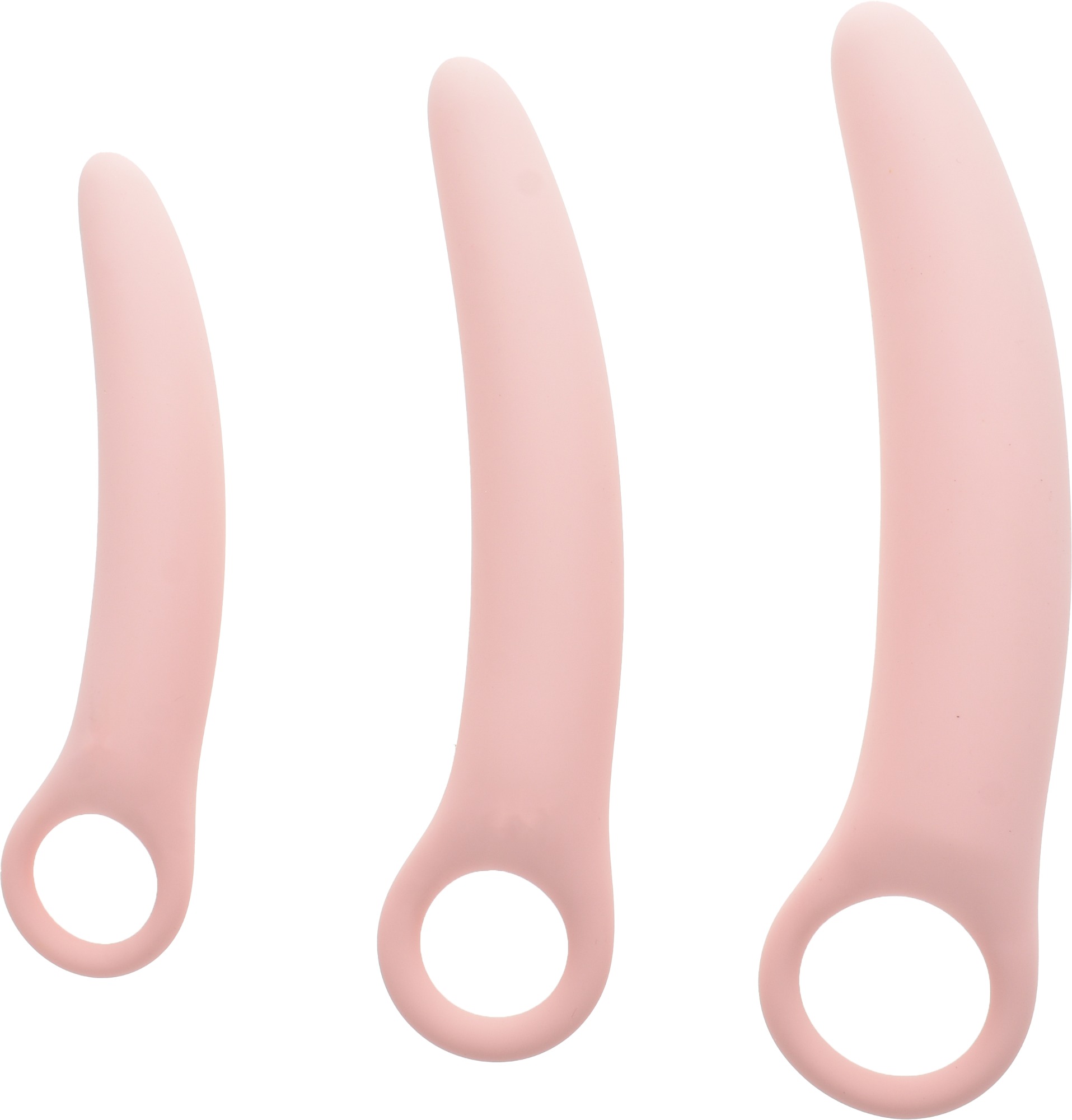 Set 3 Dildouri-Dilatatoare Vaginale Super Soft&Flexibil Silicon Roz Mokko Toys, Nr. 1, Erotic24.ro