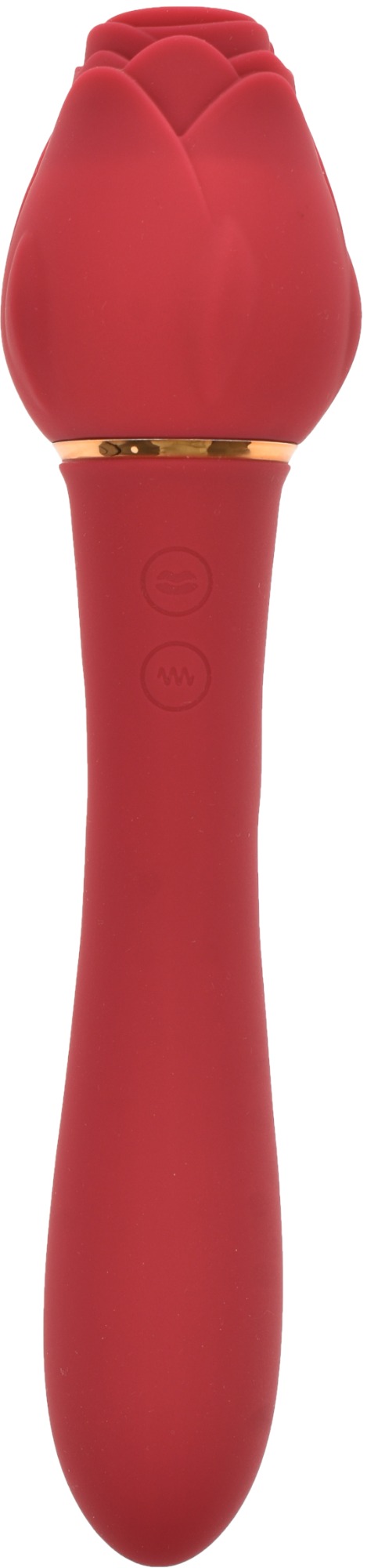 Vibrator Dublu Stimulator Petaly 10 Moduri Vibratii+5 Moduri Licking Silicon USB Rosu Passion Labs, #8, Erotic24.ro