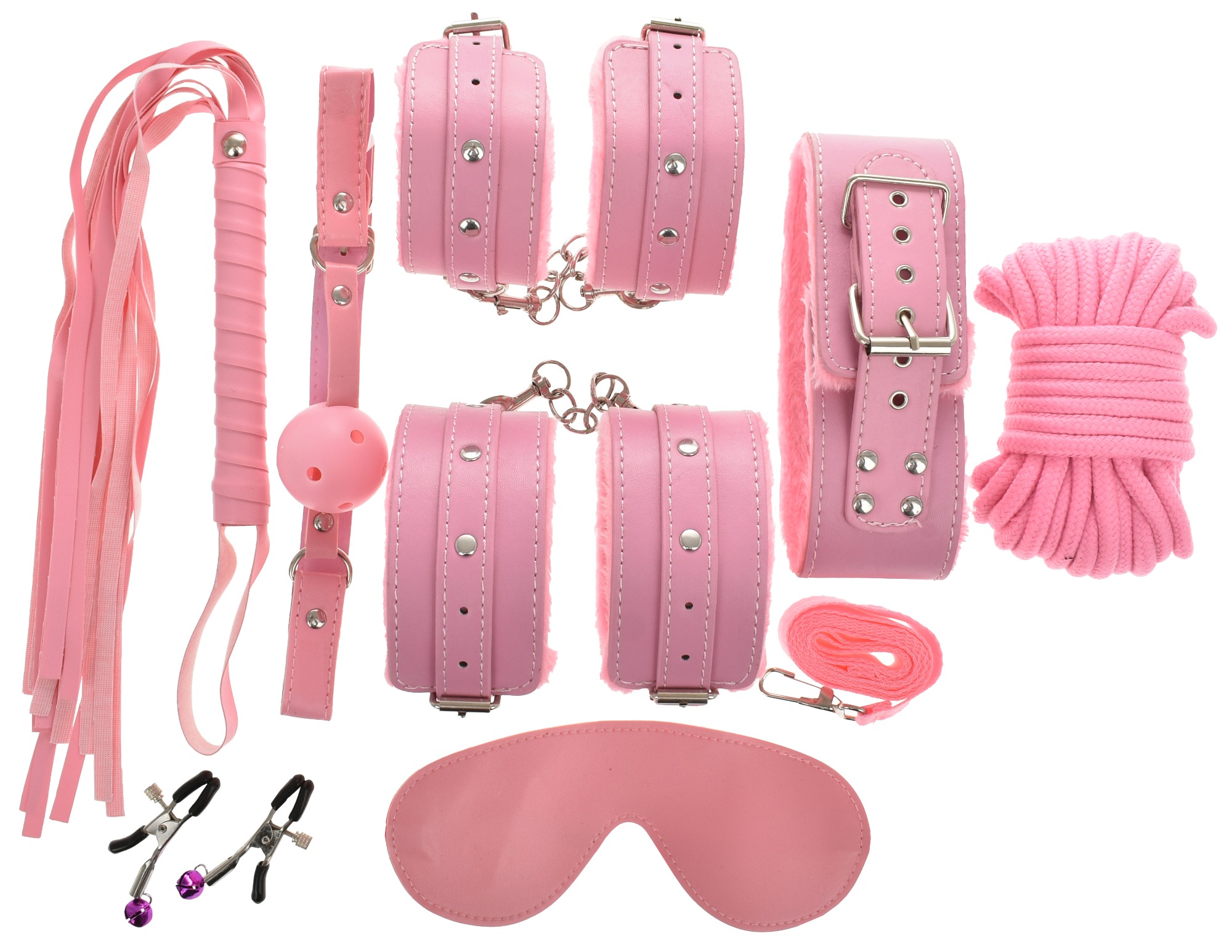 Set BDSM Play Time 8 Piese Roz cu Blanita Guilty Toys, #1, Erotic24.ro