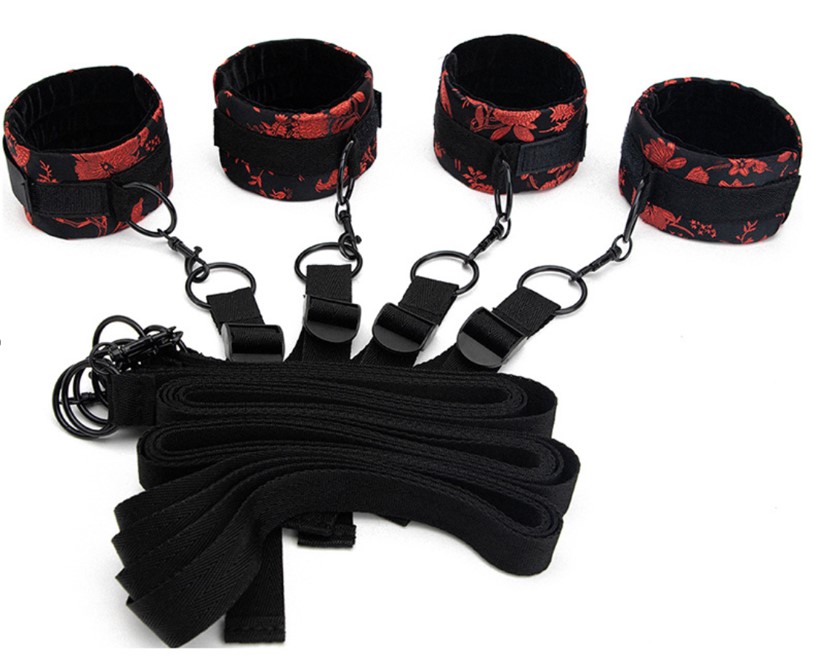 Catuse Pentru Maini si Picioare Extra Long Rosu/Negru Passion Labs, #1, Erotic24.ro