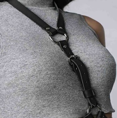 Sistem Basic Harness Piele Ecologica Negru OS, Nr. 4, Erotic24.ro