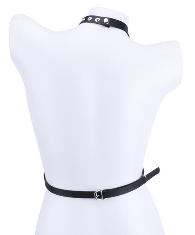 Sistem Four Rings Harness Piele Ecologica Negru OS, #3, Erotic24.ro