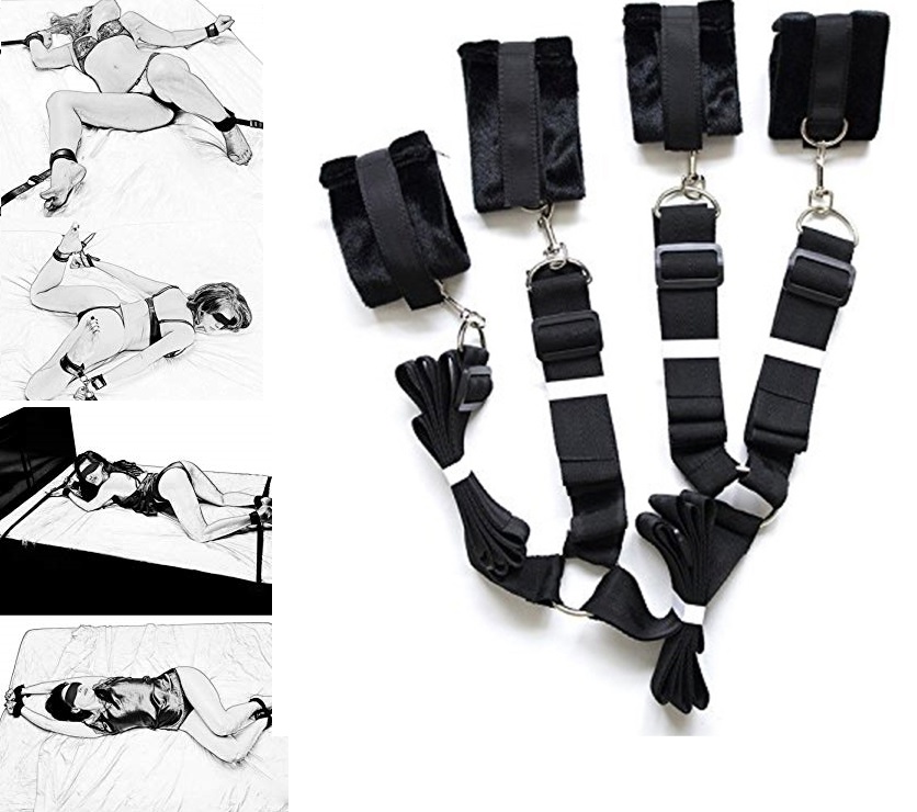 Set Catuse Soft Maini&Picioare pentru Saltea Negru Guilty Toys, #1, Erotic24.ro