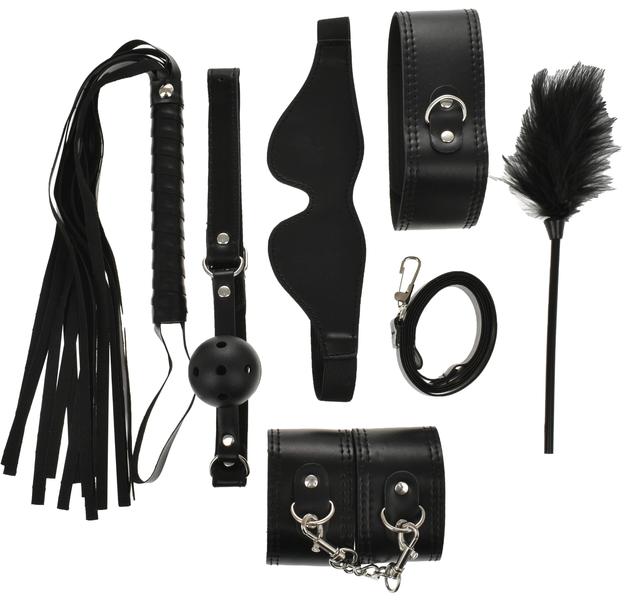 Set BDSM Starter Kit 7 Piese Negru Passion Labs, #1, Erotic24.ro