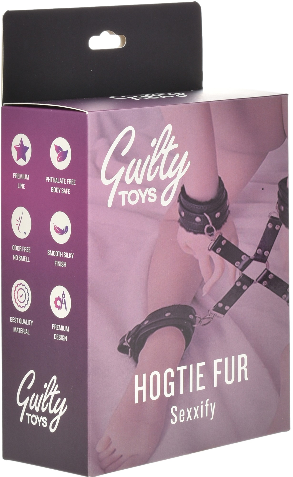 Set Catuse Hogtie Fur Maini si Picioare Negru Guilty Toys, #4, Erotic24.ro