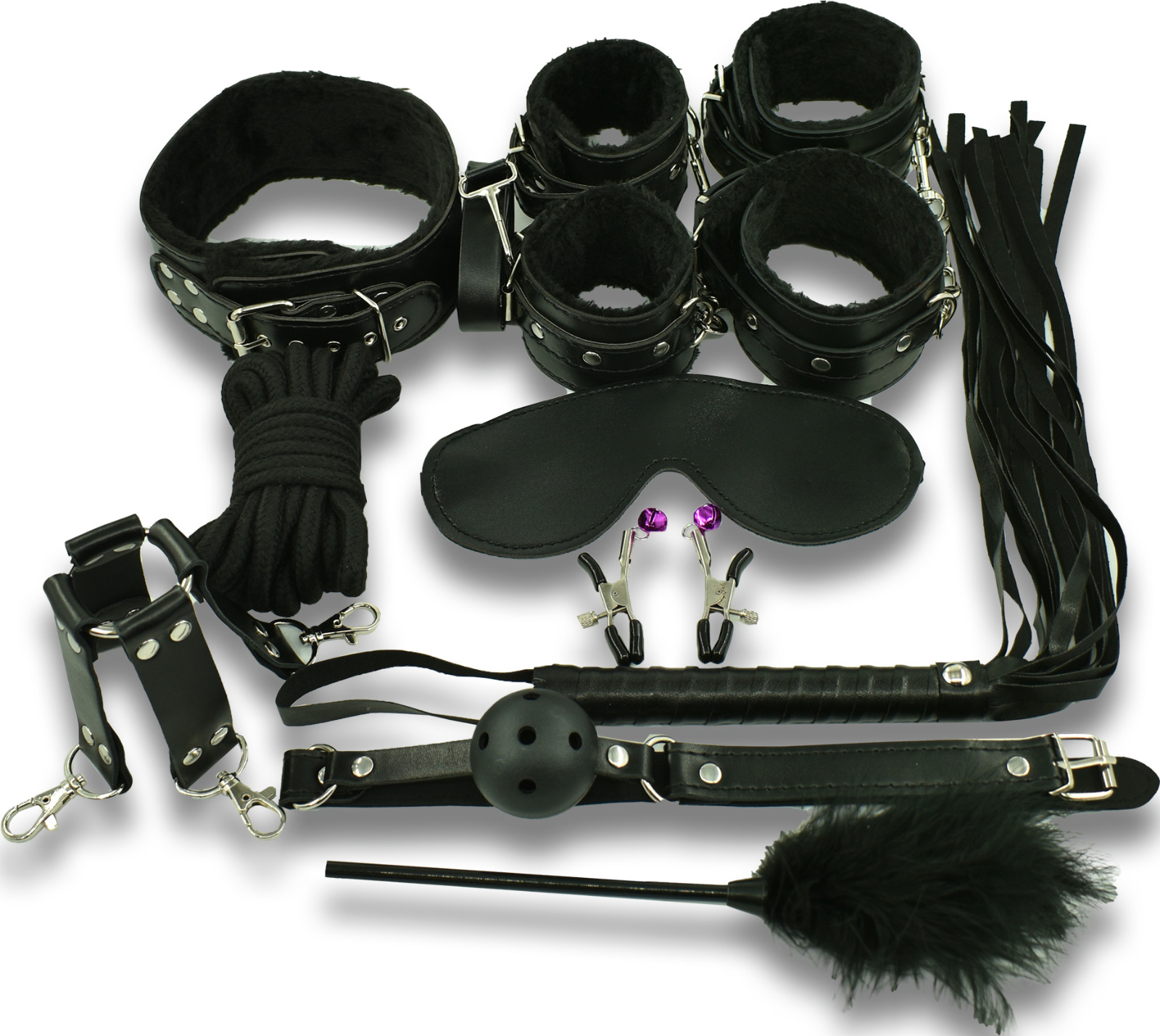Set BDSM Conquer Me 10 Piese Negru Guilty Toys, #1, Erotic24.ro