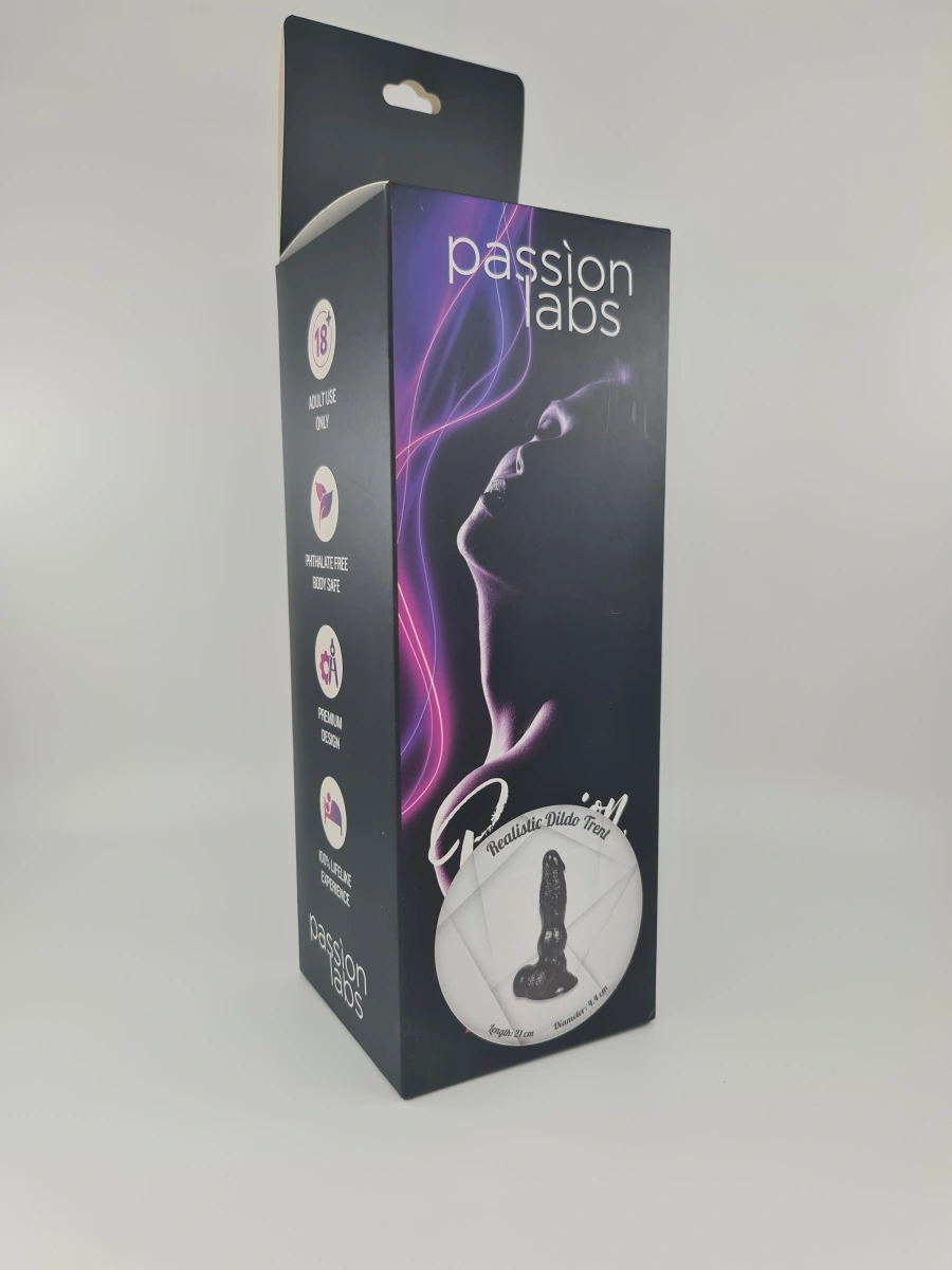 Dildo Realist Trent Ventuza PVC Negru 21 cm Passion Labs, Nr. 6, Erotic24.ro