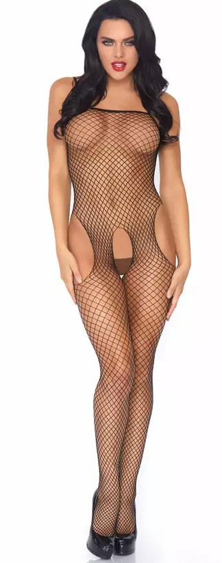 Bodystocking Liana Crotchless Fishnet Negru OS