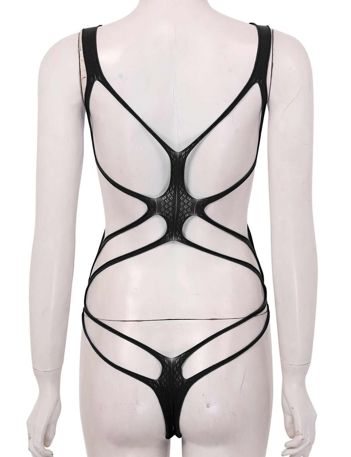 Body Multi Straps Crotchless Negru OS, Nr. 3, Erotic24.ro