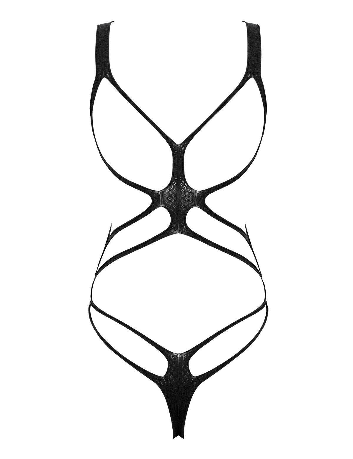 Body Multi Straps Crotchless Negru OS, Nr. 5, Erotic24.ro