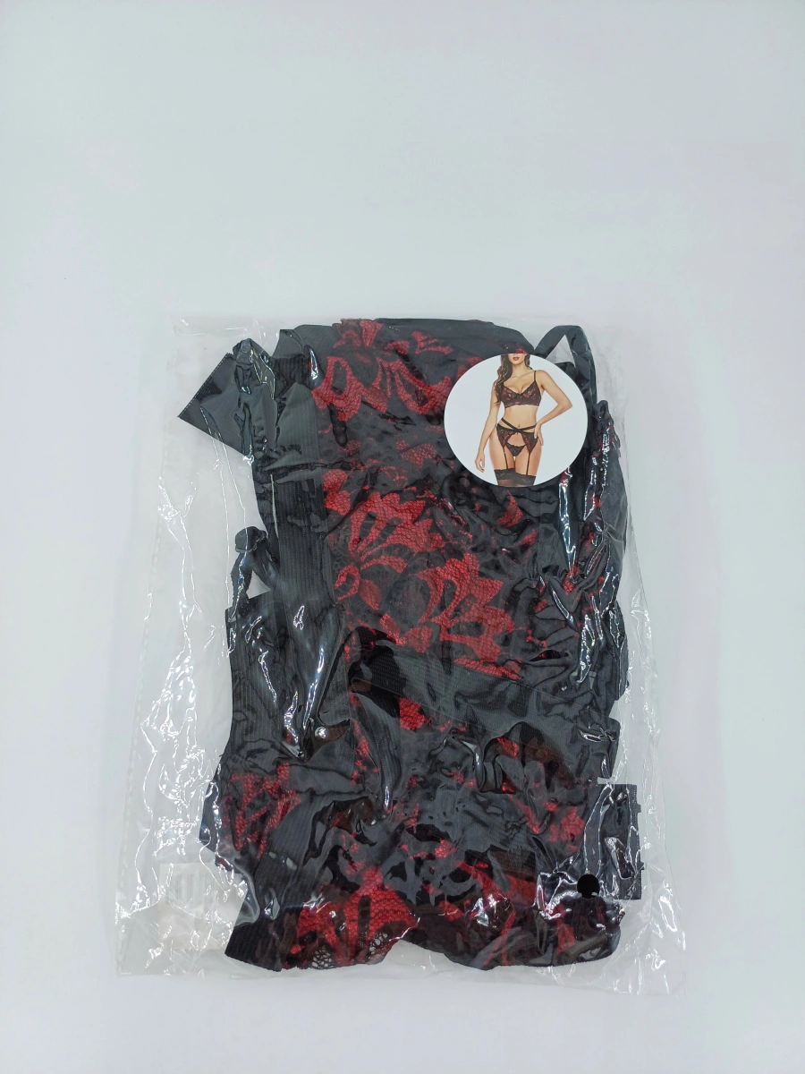 Set Lenjerie Mistique 3 Piese Rosu/Negru S, Nr. 3, Erotic24.ro