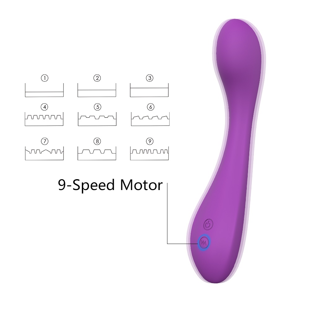 Vibrator Davina, 9 Moduri Vibratii, Silicon, USB, Mov, 21.2 cm, Mokko Toys, #7, Erotic24.ro