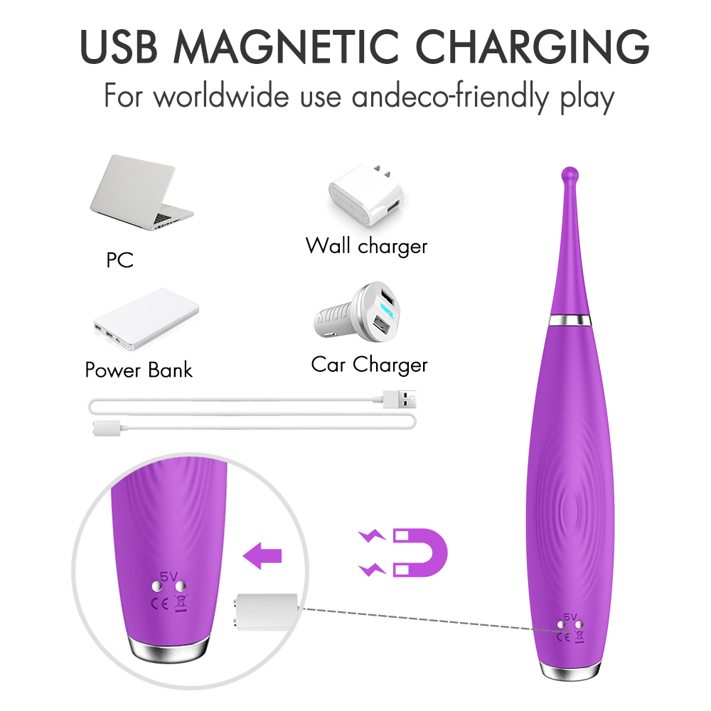 Vibrator Point Sparky 9 Moduri Vibratii Silicon USB Mov 18 cm Guilty Toys, #4, Erotic24.ro