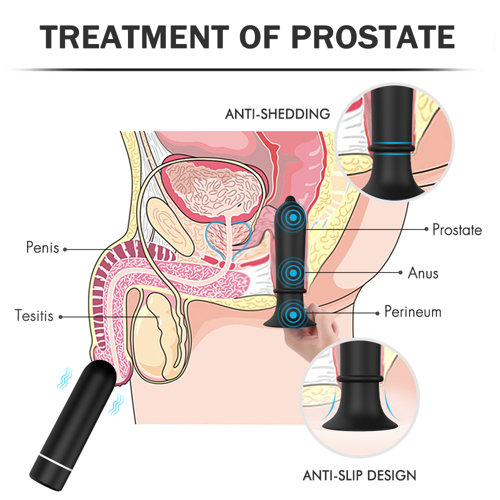 Dop Anal Condom 9 Moduri Vibratii Silicon USB Negru 11.2 cm Guilty Toys, #9, Erotic24.ro