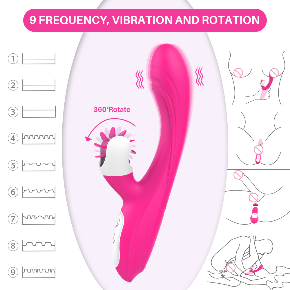 Vibrator Wheely 9 Moduri Vibratii+Rotatii Silicon USB Roz 21.9 cm Mokko Toys, #4, Erotic24.ro